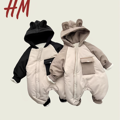 清仓撤柜婴儿夹棉哈衣连体