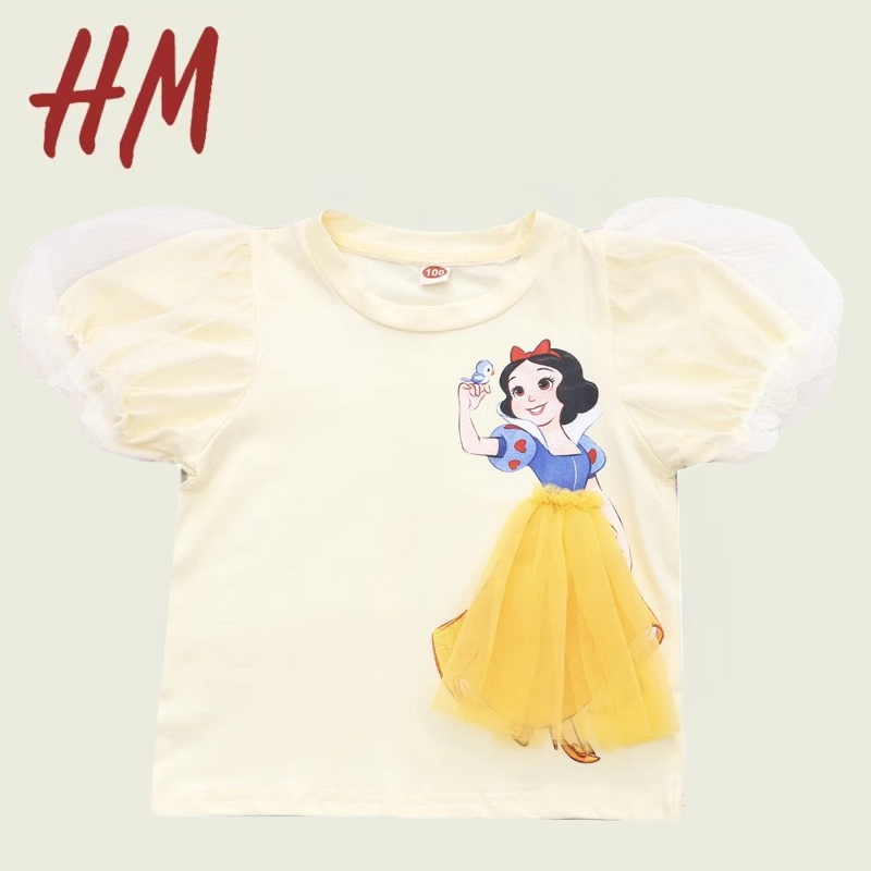 品牌清仓撤柜女立体卡通短袖泡泡袖T恤夏季薄款小女孩亲子家庭装