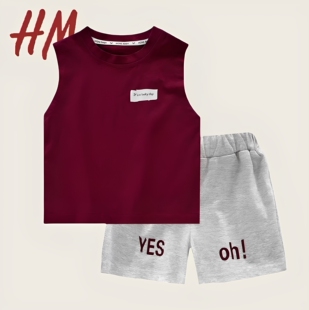 韩版 女童夏装 纯棉无袖 男童两 新款 夏季 童装 清仓撤柜儿童棉背心套装