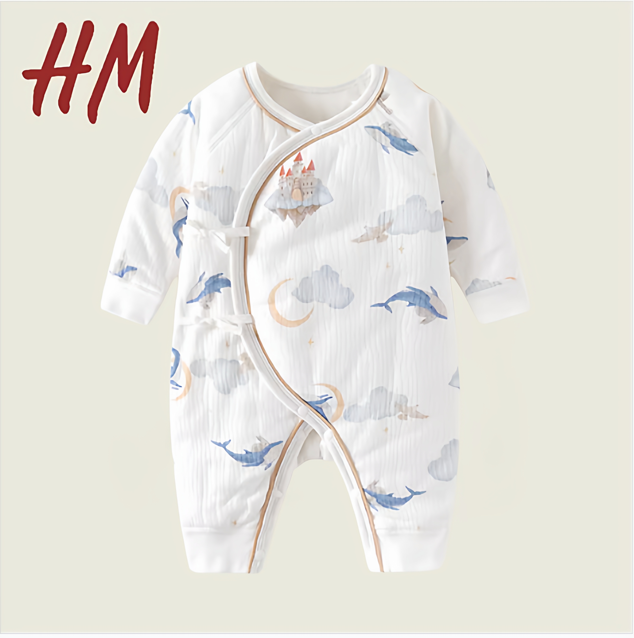 清仓撤柜新生婴儿夹棉连体衣