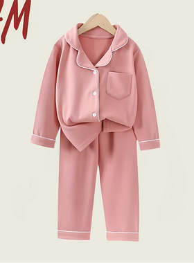 清仓撤柜德绒睡衣儿童睡衣男女宝宝新开秋冬长袖两件套男童女童翻