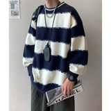 Y06*条纹圆领毛衣男士冬季新款慵懒套头针织衫P70控88，男装针织衫/毛衣，星座617A(原A401)