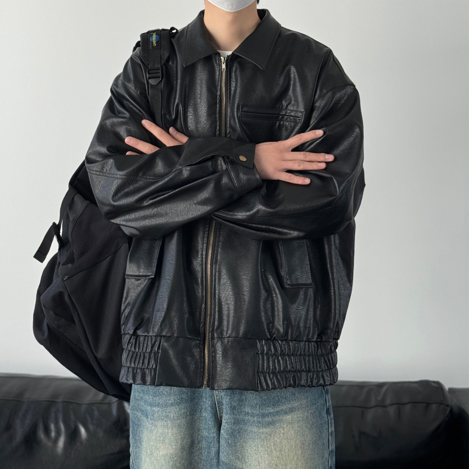 Y26*现货可供视频春高级感外套男潮牌设计感小众皮衣夹克情侣P98,男装夹克,星座617A(原A401)