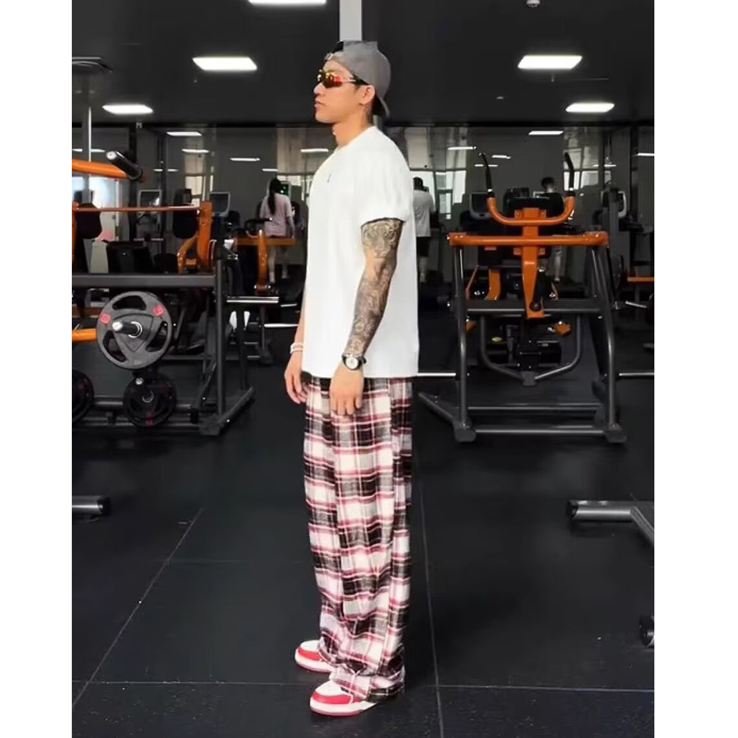 新款美式高街vibe格子百搭宽松微喇叭牛仔裤男女cleanfit裤子P50,男装牛仔裤,星座617A(原A401)