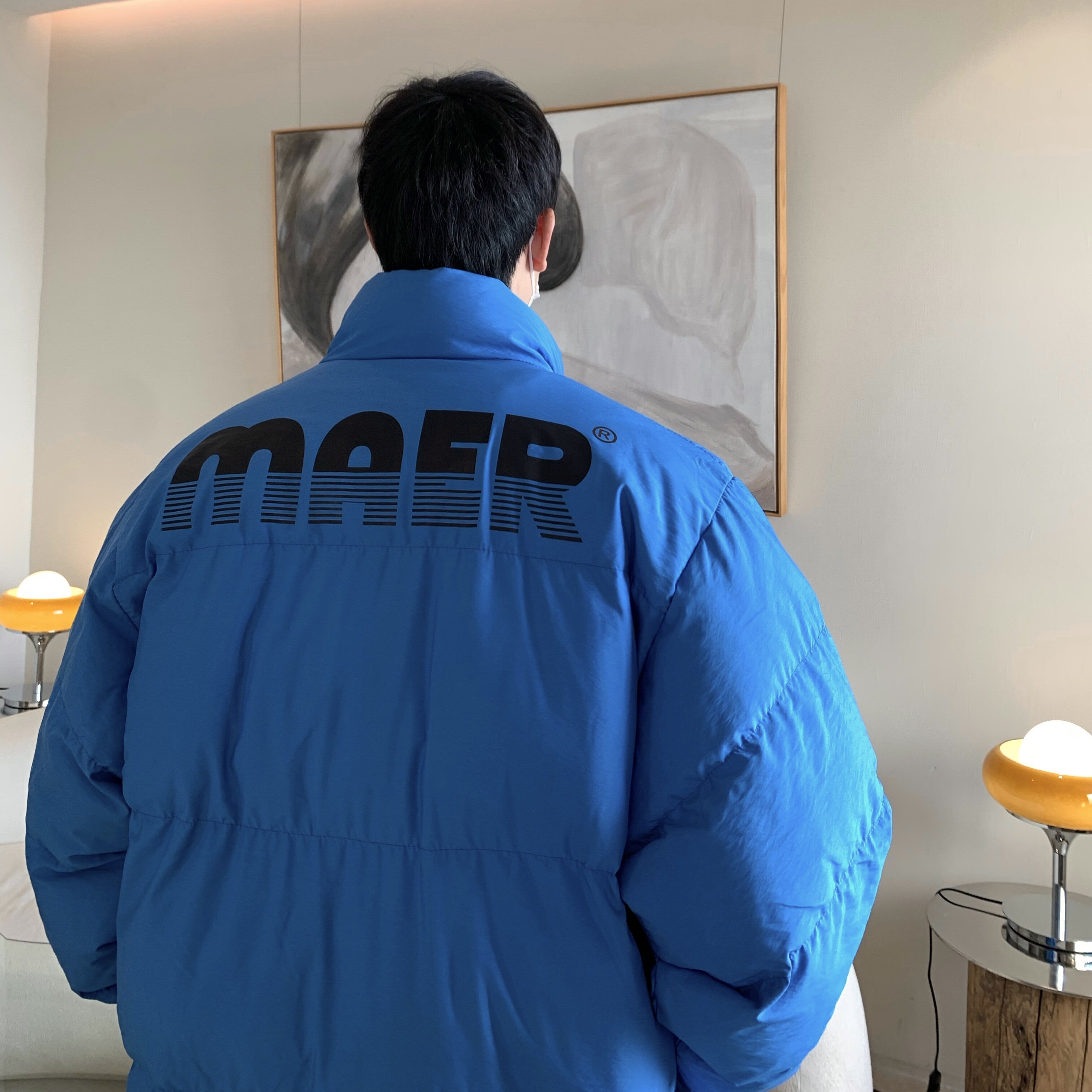 Y09*日系复古纯色字母印花情侣棉衣学院风宽松面包服外套P98控128,男装棉衣,星座617A(原A401)