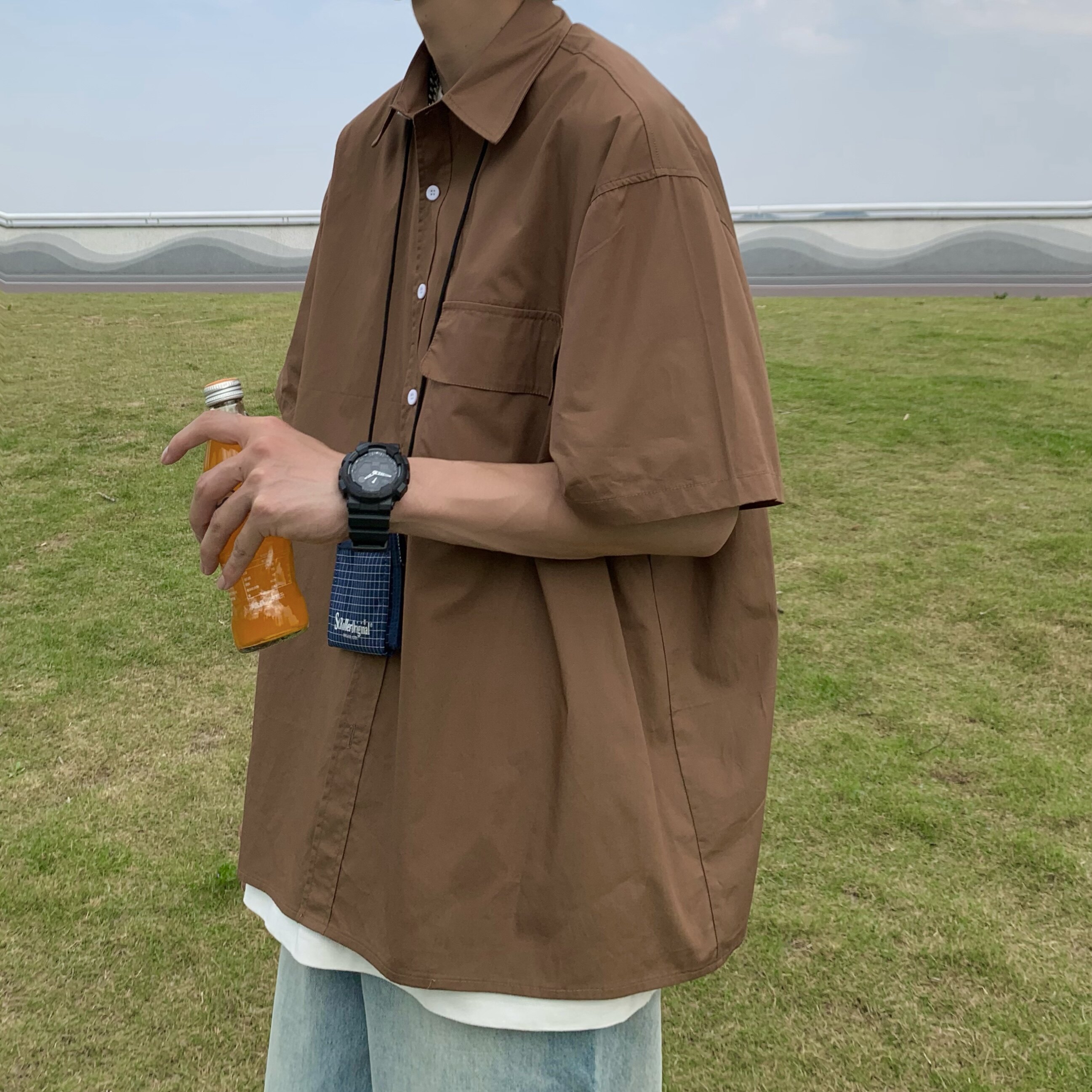 T76*24夏季美式复古短袖衬衫夏季工装休闲服P58,男装T恤,星座617A(原A401)