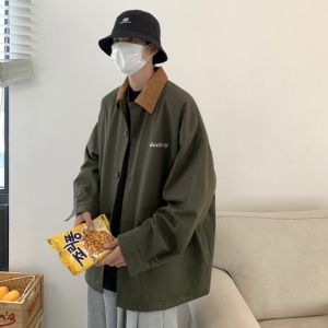 T128*新款日系灯芯绒领子拼接外套男士夹克衫P78图片