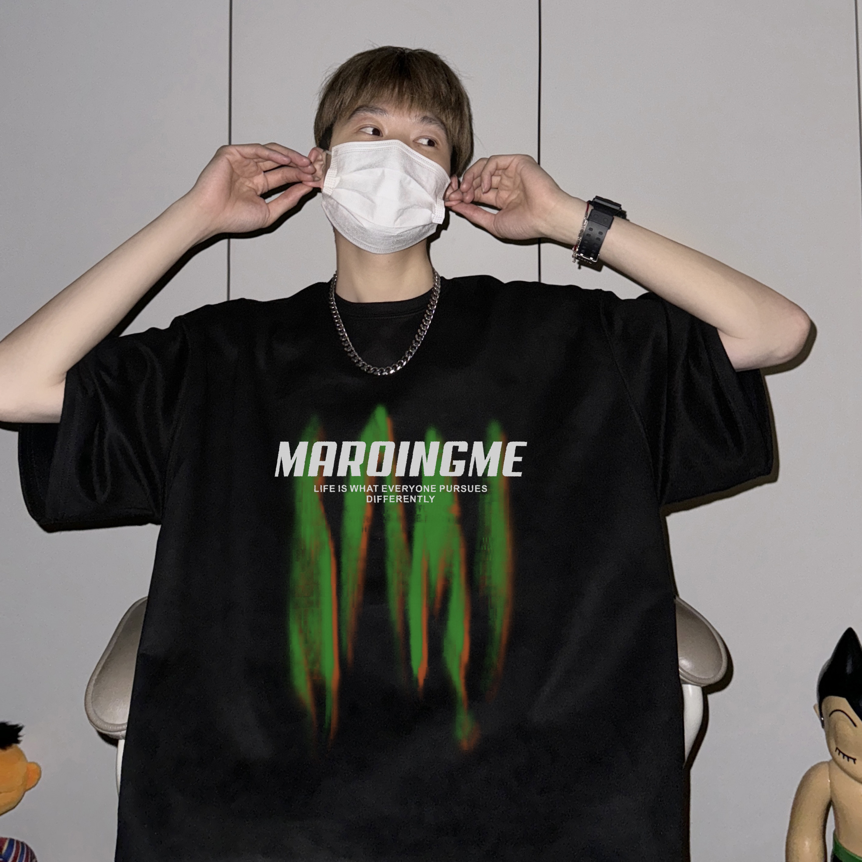 Y57*夏季美式字母印花圆领短袖T恤P28，男装T恤，星座617A(原A401)