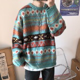 M273*粗针民族风毛衣韩版宽松针织衫P75（控88），男装针织衫/毛衣，星座617A(原A401)