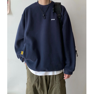 Y30*现货24新款圆领贴标圆领卫衣男美式宽松上衣P58图片