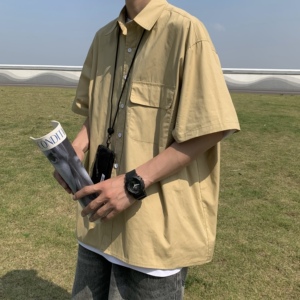 T76*24夏季美式复古短袖衬衫夏季工装休闲服P58图片