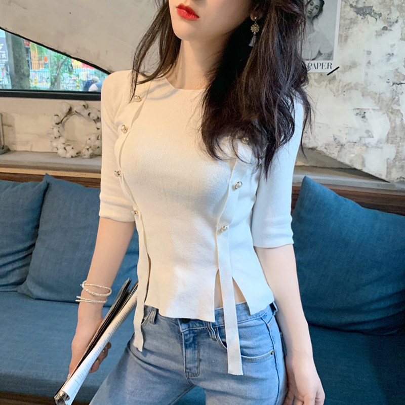 summer Net Red Light cooked T-shirt sexy knitting Short sleeved Tight fitting Borneol jacket have cash less than that is registered in the accounts Western style Primer Blousein the Women's clothing/Boutique , T-shirt  category - from Buy2taobao.com to provide professional Taobao agent buy service