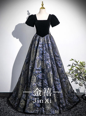 黑色晚礼服女2025新款高级感主持