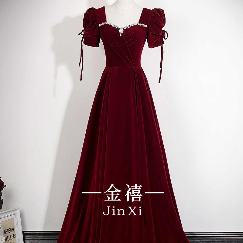 敬酒服新娘订婚红色礼服2026新款成人大合唱演出小个子回门毕业裙
