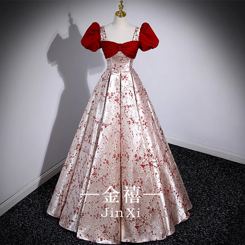 敬酒服新娘订婚红色礼服出阁宴