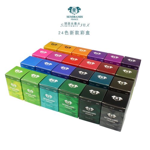 狮美乐进口钢笔彩色墨水非碳素钢笔墨水玻璃蘸水笔彩墨