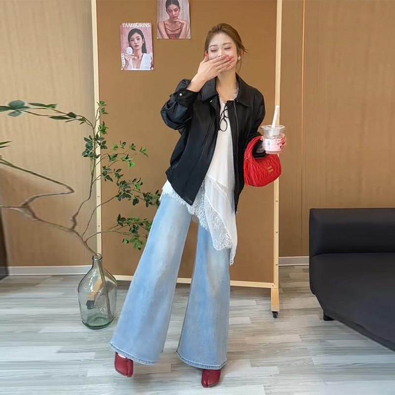复古黑色皮衣外套女2026春季新款小个子宽松百搭美式皮夹克机车服