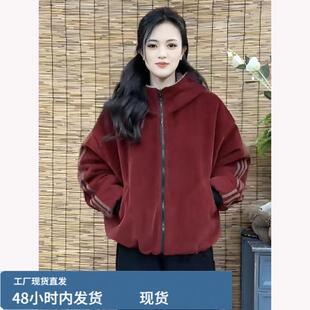 灯芯戎两麵穿连帽檰服外套女2025冬季爆款巨好看小个子加厚檰衣女