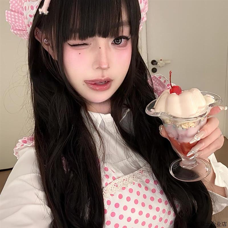 甜美粉嫩小厨娘围裙COS服白衬衫漫展发饰发箍洛丽塔女仆爆改套装