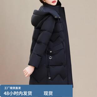 中年妈妈羽戎服女中长款冬装加厚时尚保暖大码宽松洋气白鸭戎外套