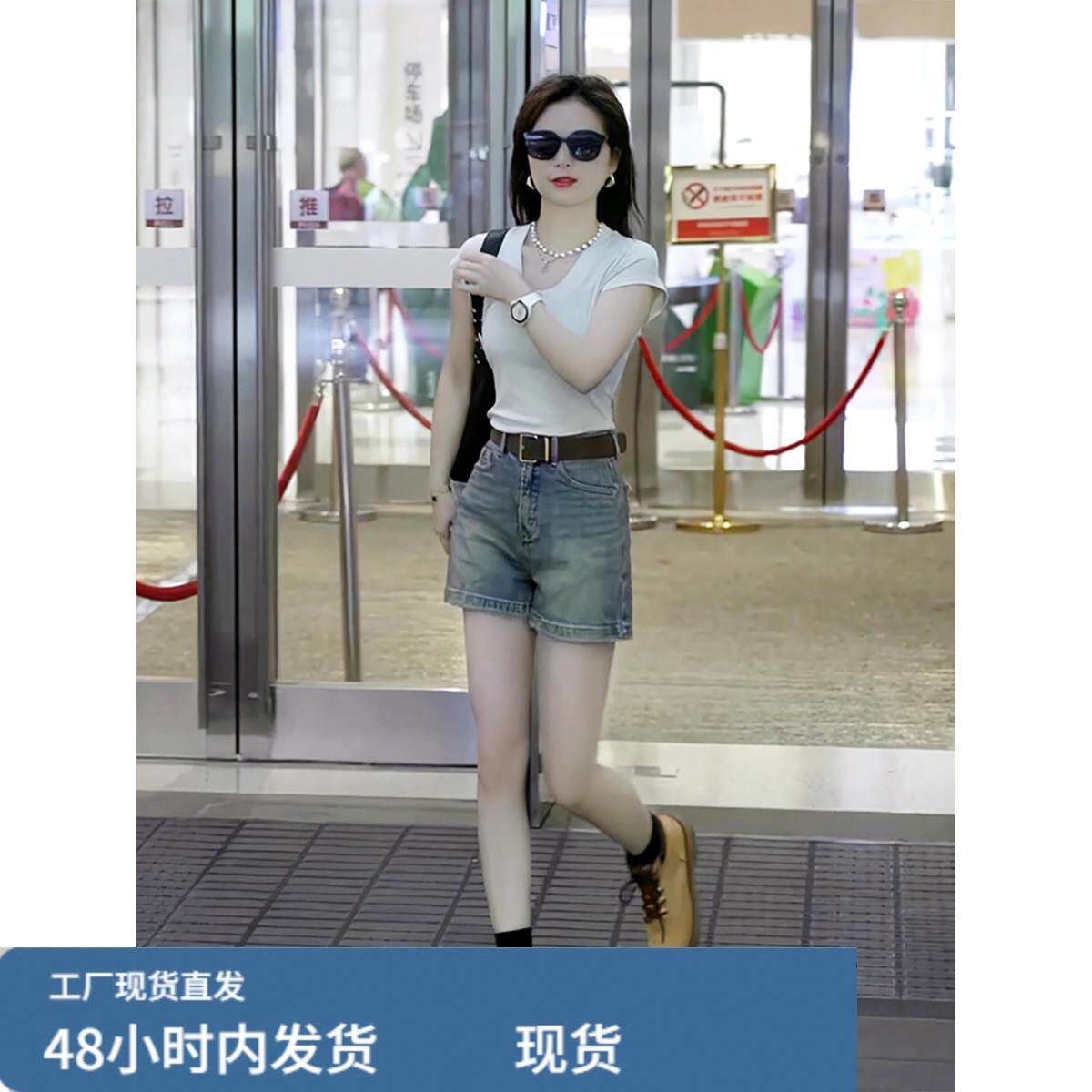 高腰A字牛仔短裤女2025年夏季新款设计感宽松显瘦百搭阔腿热裤