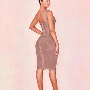 欧美风超漂亮绝美紫色裙子打底 V领连衣裙女修身显瘦中长款包臀裙