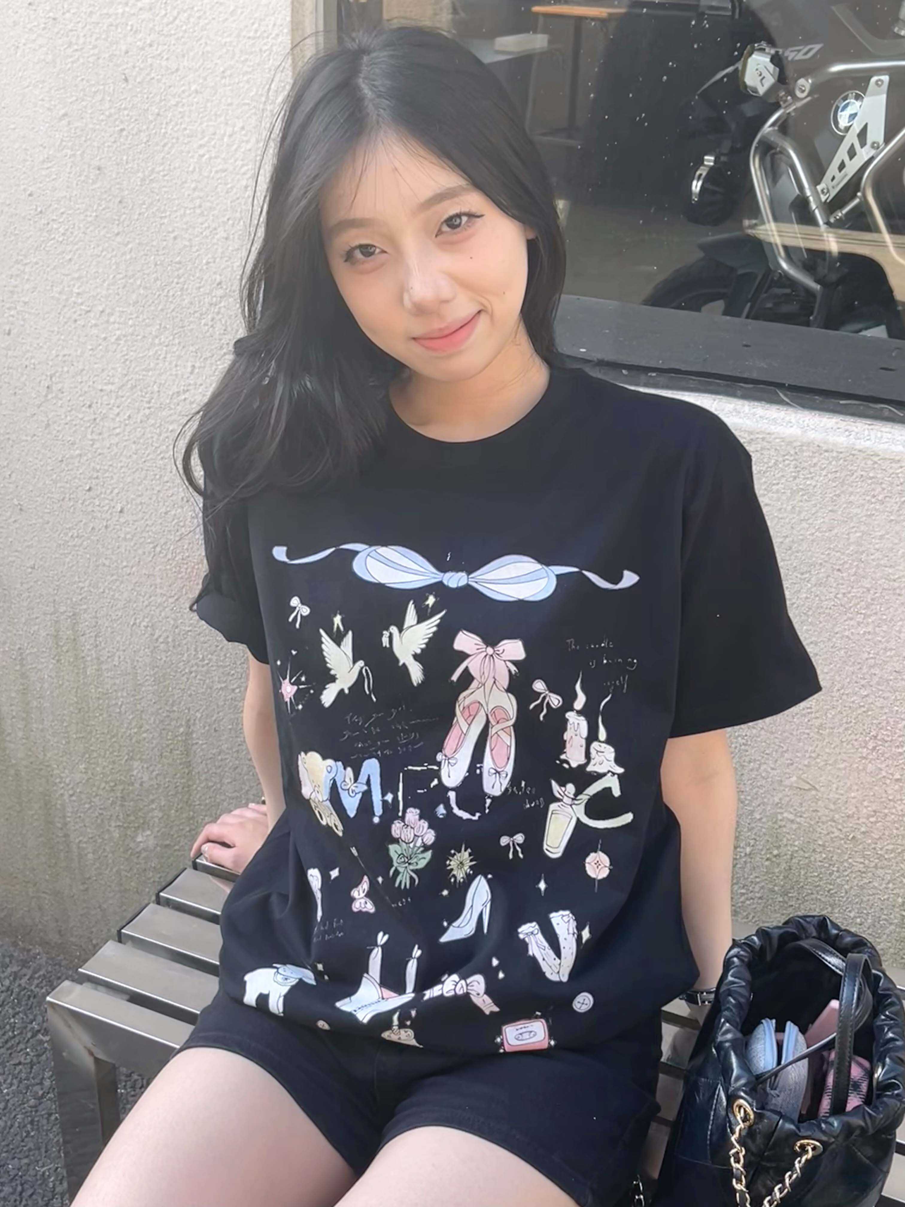 短袖可爱ins加厚印花纯棉女加厚