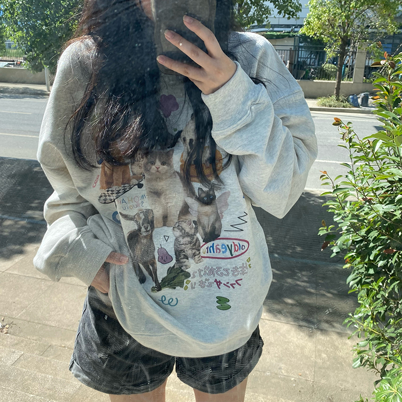 动物宝贝的新欢秋冬圆领卫衣女