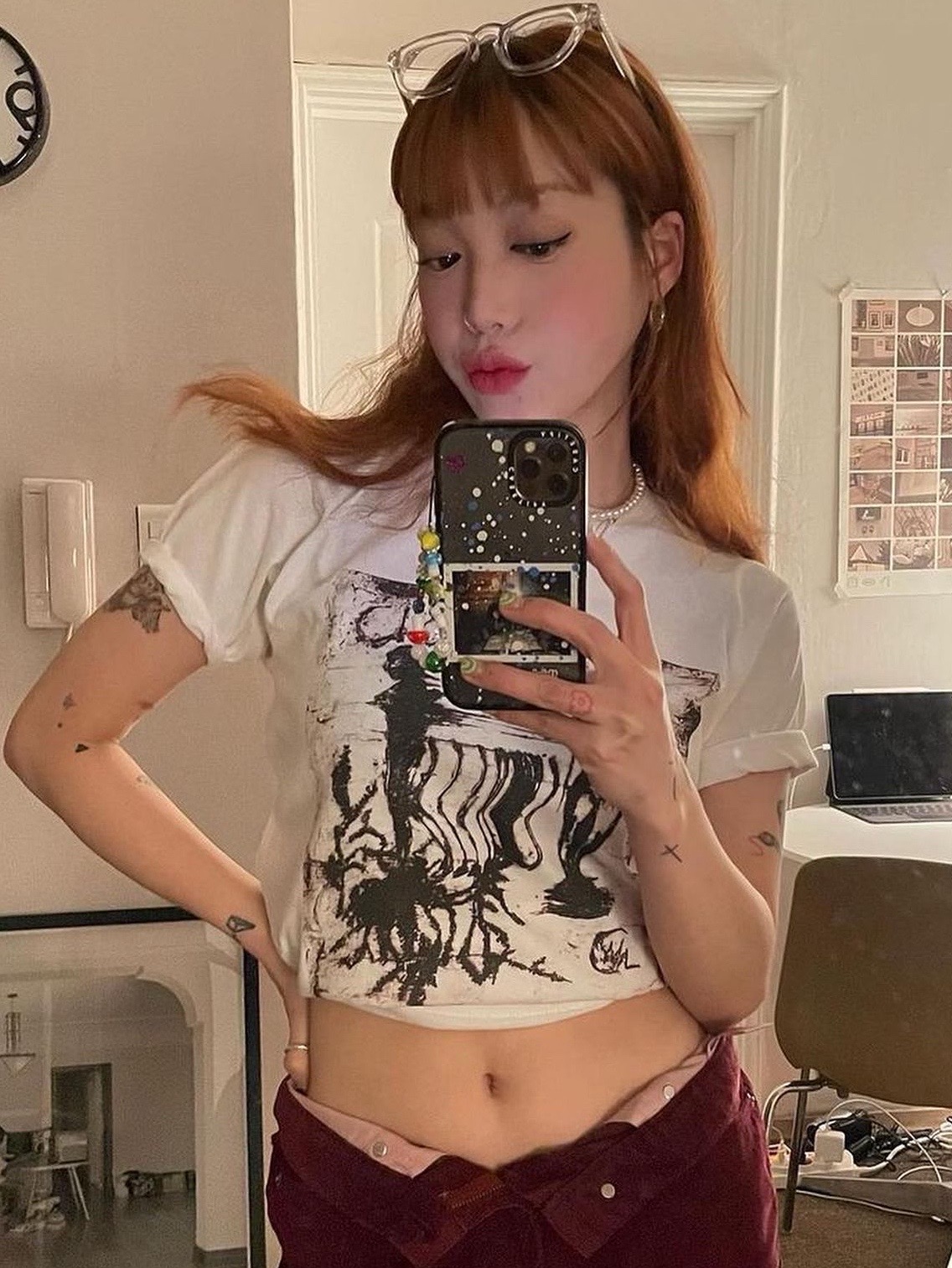 心理罪小众设计感夏季白色圆领T