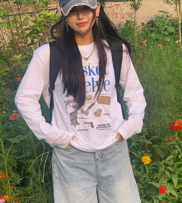 长袖ins重磅百搭打底衫纯棉男女