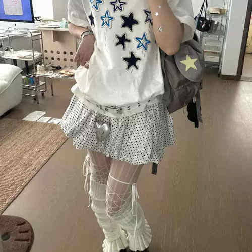 小众设计感星星印花圆领短袖T恤