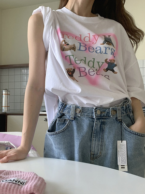 布偶甜心夏季甜妹两色圆领短袖女
