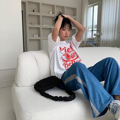 夏季街头百搭宽松纯棉圆领T恤tee