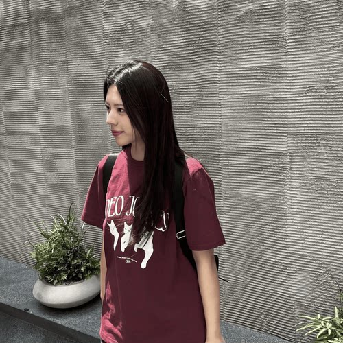 短袖日常加厚ins纯棉女显白