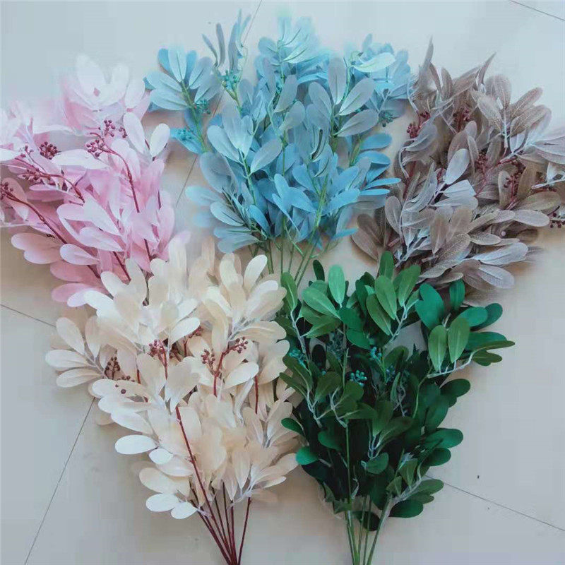新款仿真青枣叶带花生叶橄榄叶绿植婚礼花材小清新树叶子摄影道具