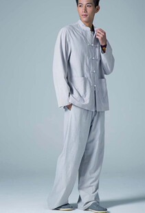 男装 唐装 套装 慈缘棉麻布衣居士禅修打坐服中式 YCD052 80春秋新品