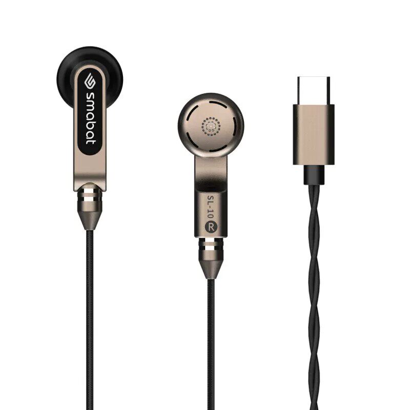 smabat轮声SL10双动圈旗舰HIFI平头塞有线耳机Type-c接口MMCX换线