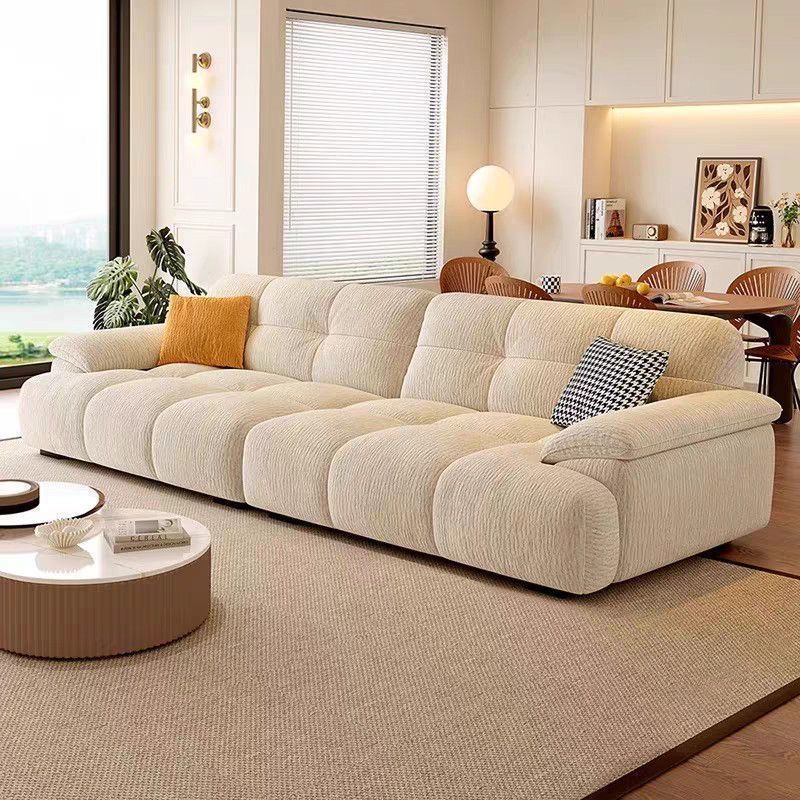 优选尔绒布艺沙发客厅云朵泡芙棉花糖O新款法式奶油风复古.