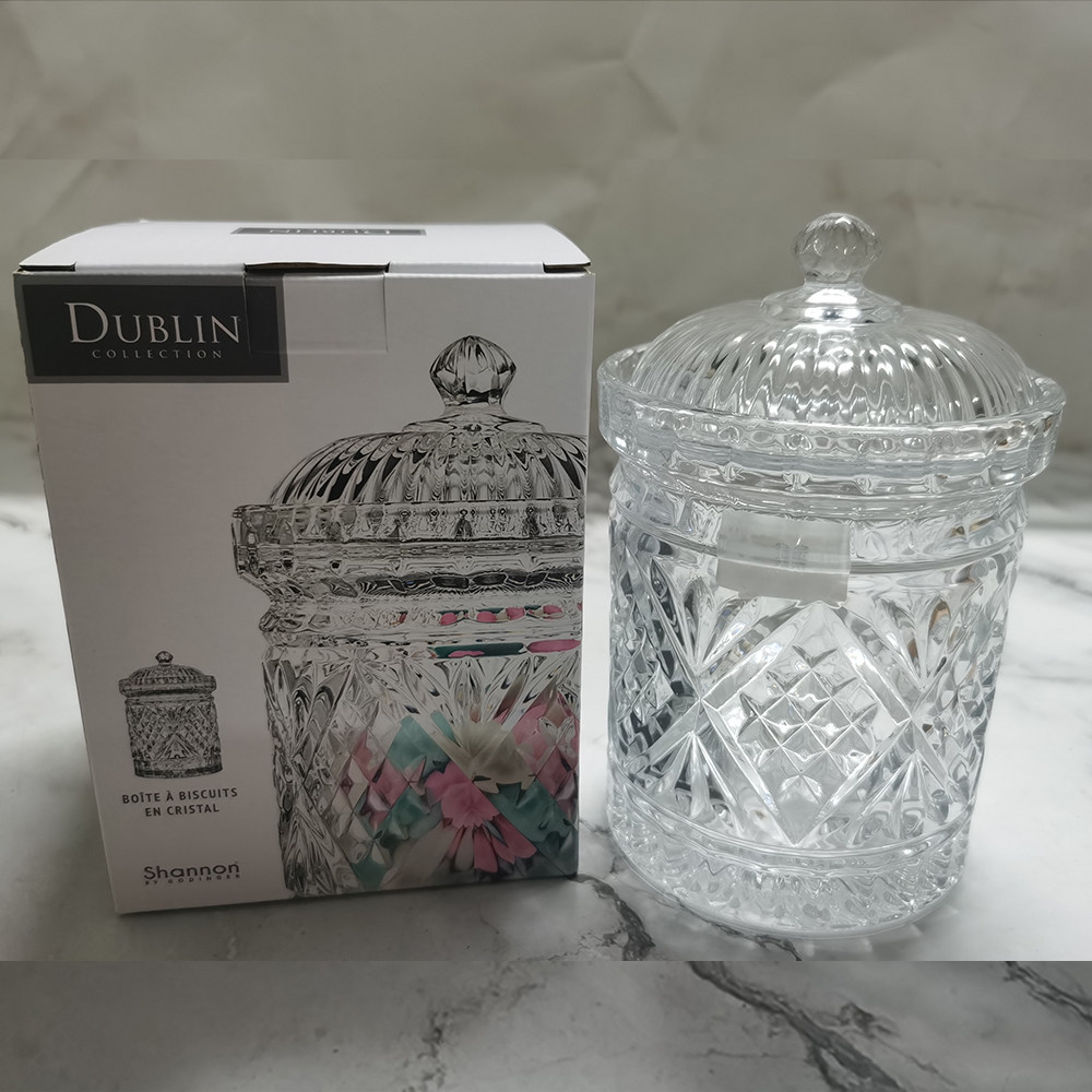 都柏林欧式水晶玻璃储物罐糖果罐家居装饰收纳盒带盖防潮收纳罐