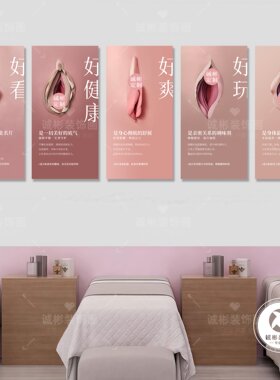 医美外阴私密疗愈挂画美容院私密房间装饰画月子店私密馆墙壁广告