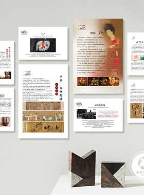 医院科普照片墙装饰画古代私密文化挂画妇产科月子中心宣传墙壁画