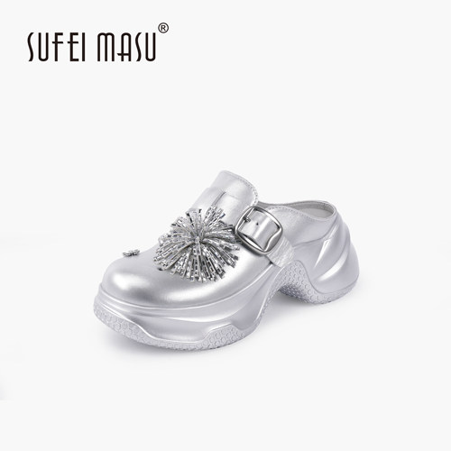 苏菲玛素包头拖鞋烟花假日复古勃肯厚底增高拖鞋时尚SF62C-Y373