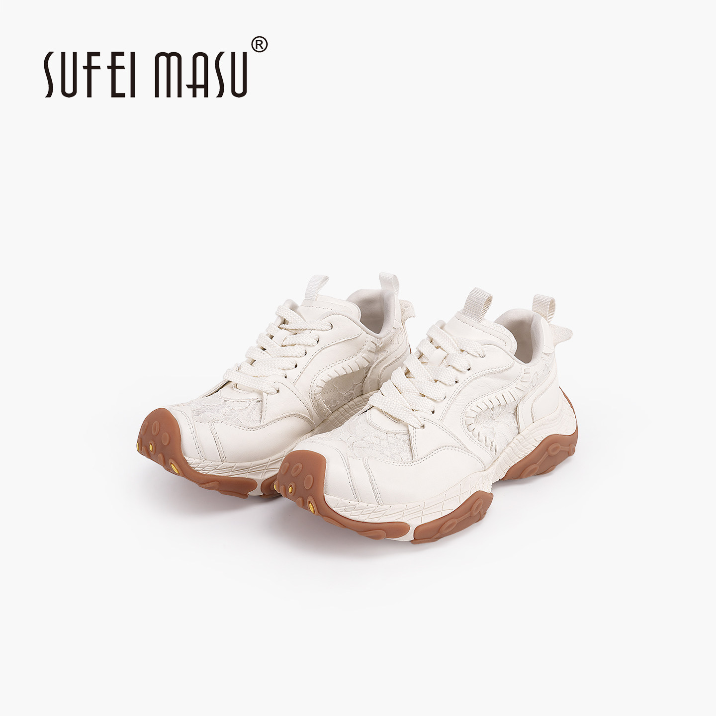 SUFEIMASU/苏菲玛素春季厚底增高滚边复古蕾丝老爹鞋SF62C-N28,女鞋,老爹鞋,淘宝优惠券,粉丝福利购,淘宝优惠卷