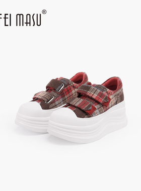 苏菲玛素春季厚底魔术贴增高休闲百搭松糕底潮流板鞋SF62C-289