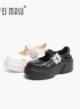 SUFEIMASU/苏菲玛素厚底玛丽珍增高新款单鞋魔术贴SF52-308915