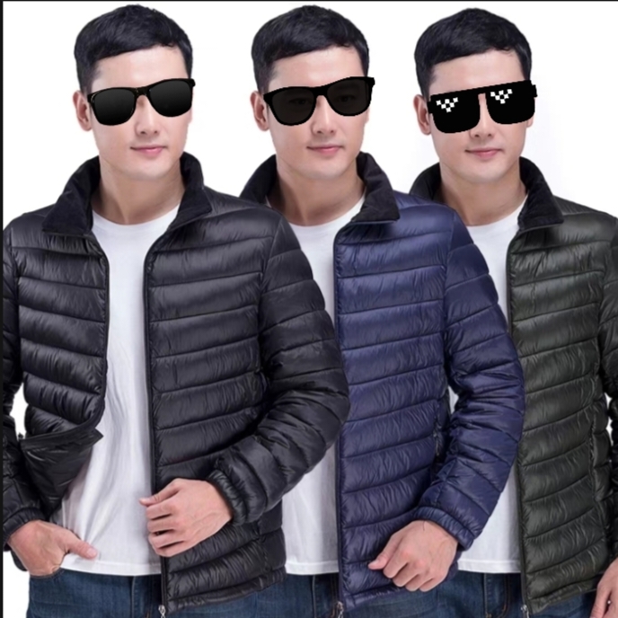 冬季轻薄款羽绒棉服男短款休闲立领保暖上衣爸爸装棉衣羽绒服外套