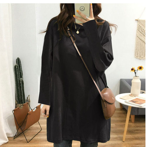 韩版春秋纯棉大码长袖T恤打底衫