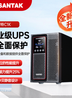 山特UPS不间断电源 C1K/C2K/C3K在线式内置电池稳压 3000VA 3000W