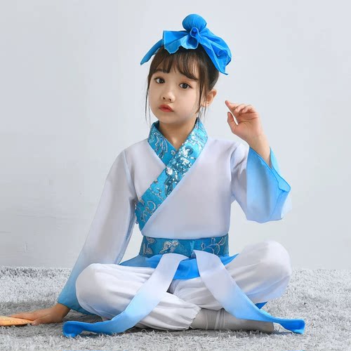 元旦小酒馆舞蹈演出服幼儿小学生书童表演汉服儿童孔子曰舞蹈服装