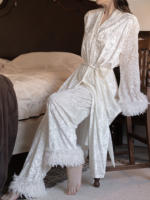 Rosederosee Star Mist Lady Spring New Chinese-style pajamas, plush long warm bathrobe worn over home wear thumbnail 3